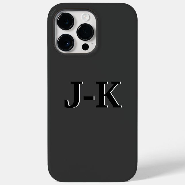 Einfache Minimalistische Schwarzweißmonogramm Case-Mate iPhone Hülle (Rückseite)