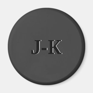 Einfache Minimalistische Schwarzweißmonogramm Magnet