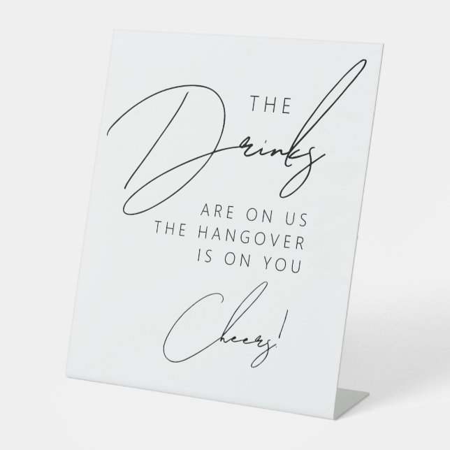 Einfache Minimalistische Script-Funny Wedding Drin Sockelschild (Vorderseite)