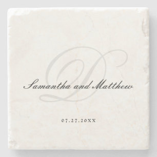 Einfache Minimalistische Script-Hochzeit Steinuntersetzer