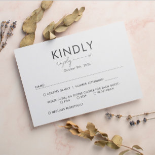 Einfache Minimalistische Script-Typografie-Hochzei RSVP Karte