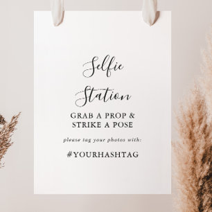Einfache minimalistische Selfie-Station-Beschilder Poster