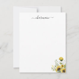 Einfache Minimalistische Sonnenblume Mitteilungskarte