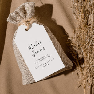 Einfache Minimalistische Spanische Hochzeit Vielen Geschenkanhänger