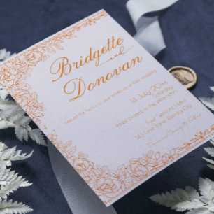 Einfache Minimalistische Terracotta Hochzeit Einla Einladung