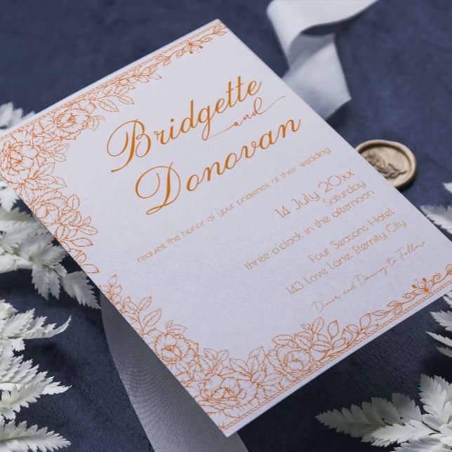 Einfache Minimalistische Terracotta Hochzeit Einla Einladung (Von Creator hochgeladen)