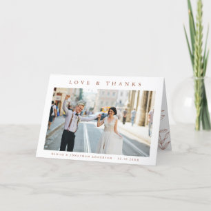 Einfache Minimalistische Terracotta-Wildblume Hoch Dankeskarte