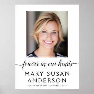 Einfache minimalistische Trauer Begrüßungstafel Poster