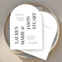 Einfache Minimalistische Typografie Black Wedding Einladung