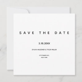 Einfache Minimalistische Typografie-Hochzeit Save The Date