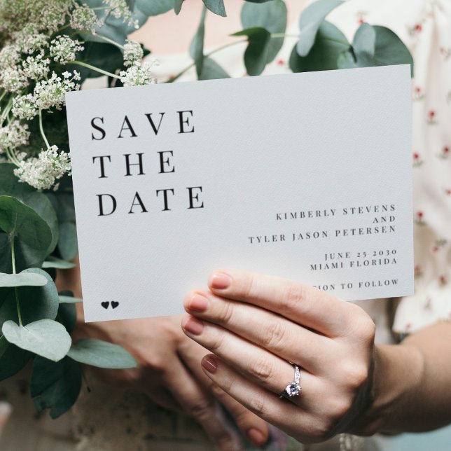 Einfache minimalistische Typografie, moderne Hochz Save The Date (Von Creator hochgeladen)