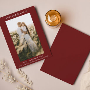 Einfache Minimalistische Verheiratete Weihnachtska Dankeskarte