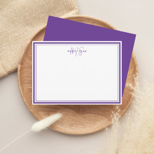 Einfache Minimalistische Violette Monogramm Zwei G Mitteilungskarte