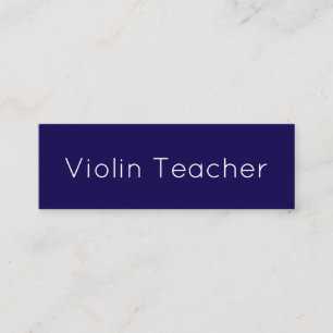 Einfache Minimalistische Violinlehrerin Classic Bl Mini Visitenkarte