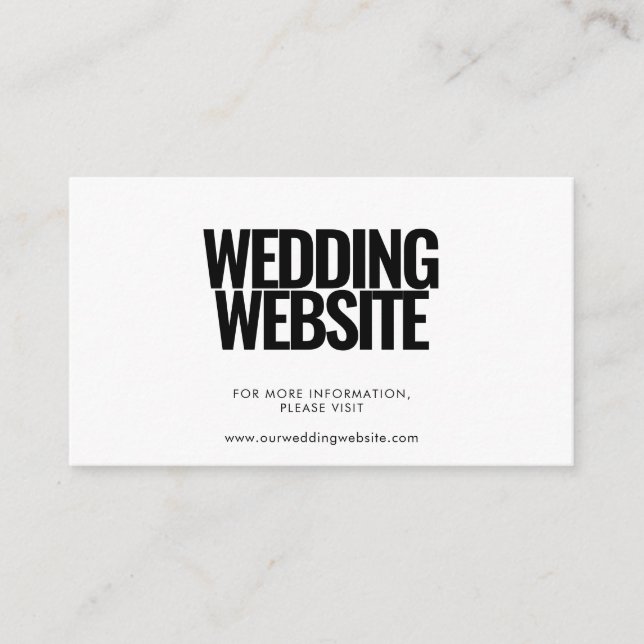 Einfache minimalistische Website für Hochzeiten Begleitkarte (Vorderseite)