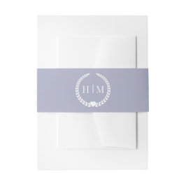 Einfache Minimalistische Weichlavene Lila Monogram Einladungsbanderole
