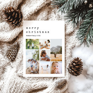 Einfache minimalistische Weihnachts-Familien-Fotoc Feiertagspostkarte
