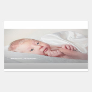 Einfache Minimalistische Weihnachts-Foto-Aufkleber Rechteckiger Aufkleber