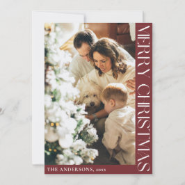 Einfache Minimalistische Weihnachts-Rote Weihnacht Feiertagskarte