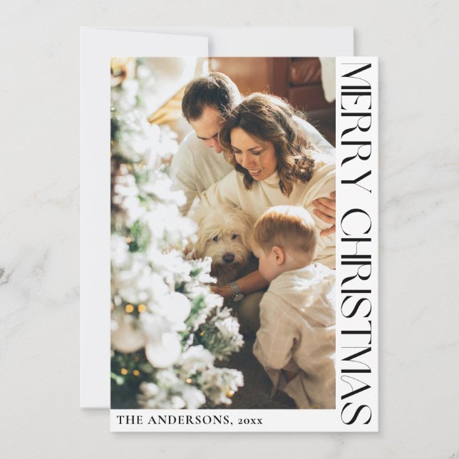 Einfache Minimalistische Weihnachtskarte Feiertagskarte (Vorderseite)