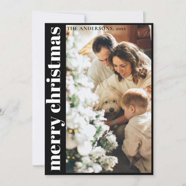 Einfache Minimalistische Weihnachtskarte Feiertagskarte (Vorderseite)