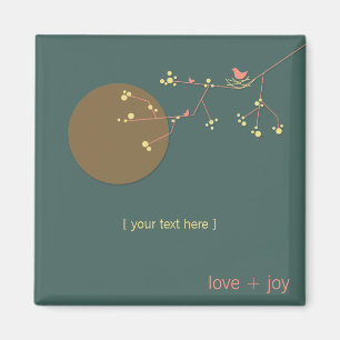 Einfache Minimalistische Whimsistische Nistvögel & Magnet