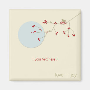 Einfache Minimalistische Whimsistische Nistvögel & Magnet