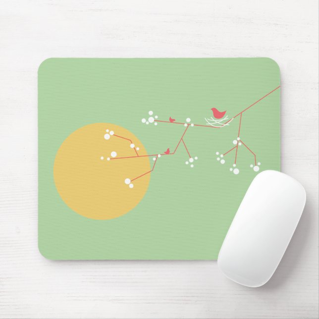 Einfache Minimalistische Whimsistische Nistvögel & Mousepad (Mit Mouse)