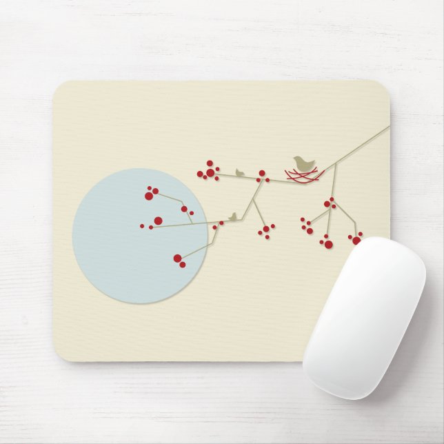 Einfache Minimalistische Whimsistische Nistvögel & Mousepad (Mit Mouse)