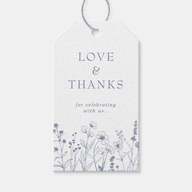 Einfache Minimalistische Wildblume Periwinkle Viel Geschenkanhänger (Vorderseite)