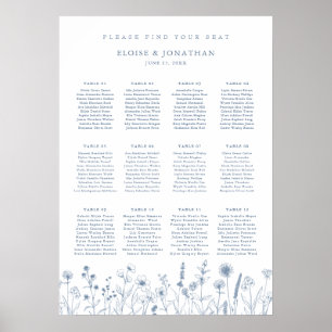 Einfache minimalistische Wildblumen-Hochzeitssitzo Poster