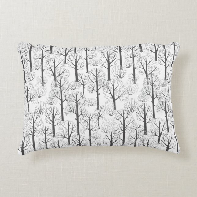 Einfache Minimalistische Winterbaummuster Dekokissen (Vorderseite)