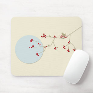 Einfache minimalistische wunderliche nistende Vöge Mousepad