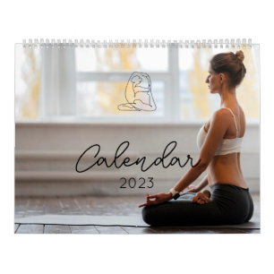 Einfache minimalistische Yoga-Themenkalender 2023 Kalender