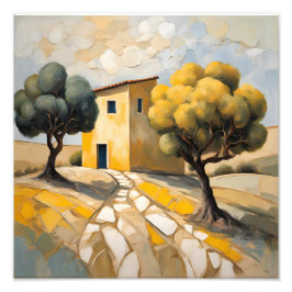 Einfache minimalistische Zuhause gelb gestrichen Fotodruck