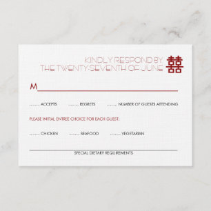 Einfache Minimalistische Zweitglücksszenierung Chi RSVP Karte