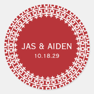 Einfache Minimalistische Zweitglücksszenierung Chi Runder Aufkleber