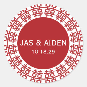 Einfache Minimalistische Zweitglücksszenierung Chi Runder Aufkleber