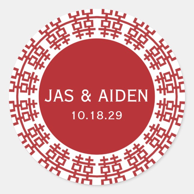 Einfache Minimalistische Zweitglücksszenierung Chi Runder Aufkleber (Vorderseite)