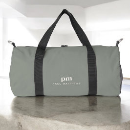 Einfache Minimalmonogramm und Name der Seite Duffle Bag