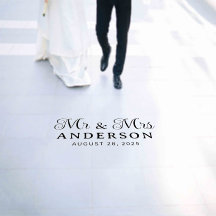 Einfache Minimalschrift Mr. und Mrs. Wedding Name