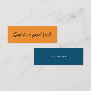 Einfache Minmal Orange Teal Marketing-Karte Leseze Mini Visitenkarte