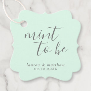 Einfache, mintgrüne, elegante Hochzeit Geschenkanhänger