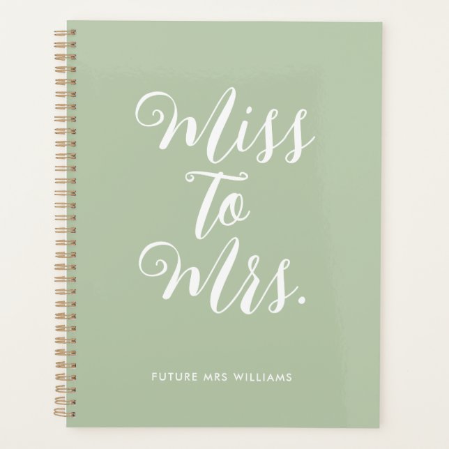 Einfache Miss an Frau Modern Wedding Planner Noteb Planer (Vorderseite)