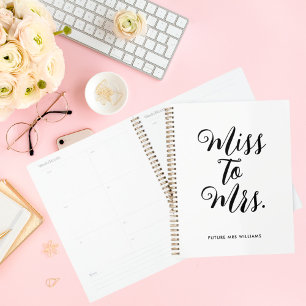 Einfache Miss an Frau Modern Wedding Planner Noteb Planer