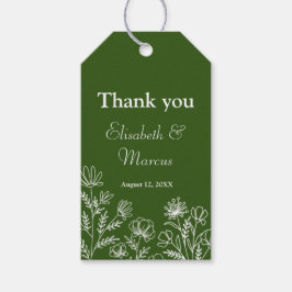 Einfache, mit Blumengrün versehene Geschenketikett Geschenkanhänger