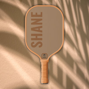 Einfache mit Monogramm Bezeichnung TAN Pickleball Schläger