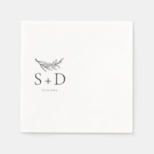 Einfache Mit Monogramm Hochzeit Napkins Serviette