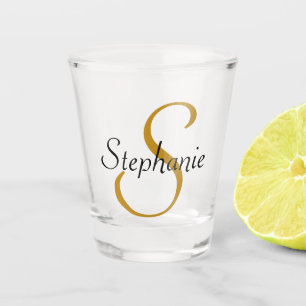 Einfache Mit Monogramm Initial- und Namensgebung Schnapsglas