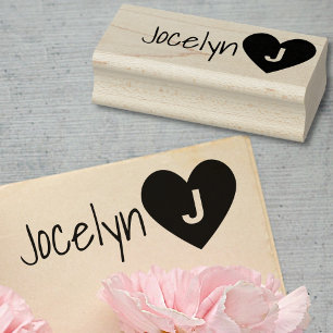 Einfache Mit Monogramm Liebe Individuelle Name Gummistempel